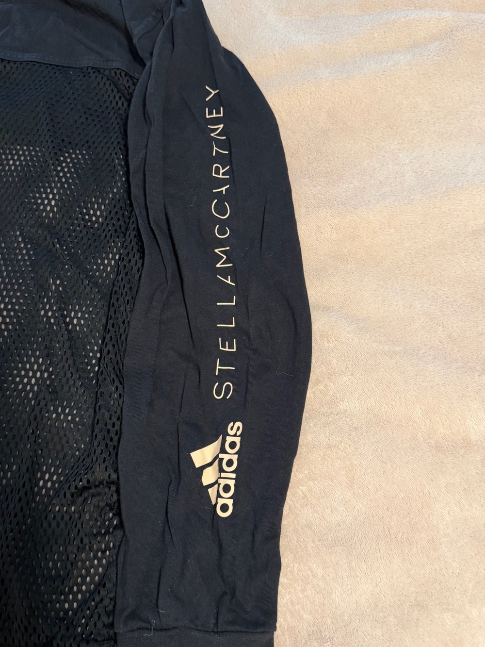 Adidas X Stella McCartney Black Mesh Panel Long-Sleeve Training Top - Picture 4 of 8